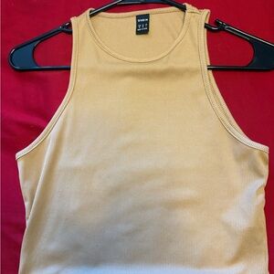 SHEIN Beige Ribbed Tank Top